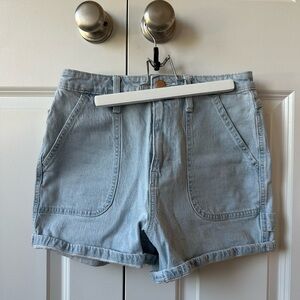 Light wash denim shorts